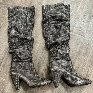 INC International Concepts Silver Studded Heeled Boots